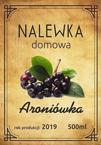 Etykieta na nalewke aroniowka