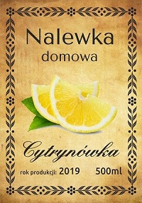 Etykieta  na nalewke cytrynowka