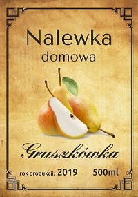 Etykieta na nalewke gruszkowa