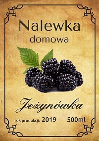 Etykieta na nalewke jezynowa