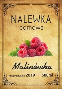 Etykieta na nalewke malinowka