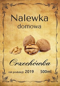 Etykieta na nalewke orzechowka