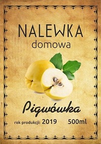 Etykieta na nalewke pigwowka